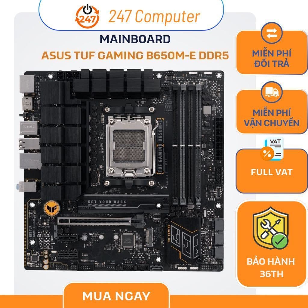 [NEW FULL VAT] MAINBOARD ASUS TUF GAMING B650M-E DDR5 - CHÍNH HÃNG BẢO HÀNH 3 NĂM