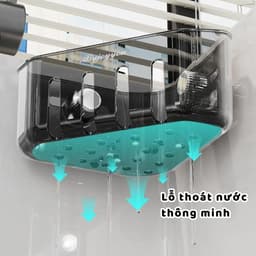 Kệ đựnġ Đồ Rửa Chén Bát Hút Chân Không, Rổ lọc rác bồn rửa bát móc cốc hút chất liệu nhựa ABS cao cấp 4