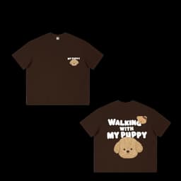 Áo Thun BOXY Local Brand VEQISTU "PUPPY", Áo Thun Boxy Form Rộng Unisex  250Gsm Cotton 3