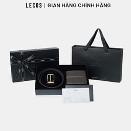 [4-25/9 TẶNG QUÀ TRUNG THU 599K] Hộp Quà Tặng Ví Dây Lưng LECOS LQ3 Da Bò Thật kèm Túi Thiệp Sang Trọng 2