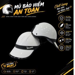 [ĐẠT CHUẨN AN TOÀN] Mũ Bảo Hiểm Vespa Nam Nữ Nửa Đầu Thời Trang Vintage Retro Thiết Kế Lưỡi Trai Cá Tính 1