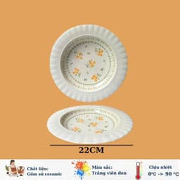 Bộ Bát Đĩa Gốm Sứ Họa Tiết Hoa Cúc Vàng - Hàng Loại 1 - Tượng Trưng cho sự trường thọ, phú quý và may mắn 3