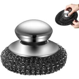 Máy chà sàn nồi bằng thép không gỉ có tay cầm Bàn chải làm sạch mạnh mẽ cho bồn rửa và dụng cụ nấu ăn Dụng cụ bền bỉ 1