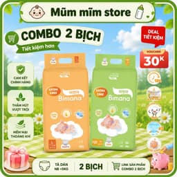(COMBO 3 BỊCH) Tã/Bỉm Dán/Quần BIMANA EXTRA CARE Thấm Hút Tốt, Đủ Size Thấm hút tốt 6