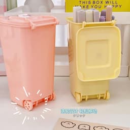 Thùng rác mini có nắp kèm sticker có thể đựnġ bút phụ kiện đa năng nhỏ gọn không chiếm diện tích VOICON-[NHI66] 5