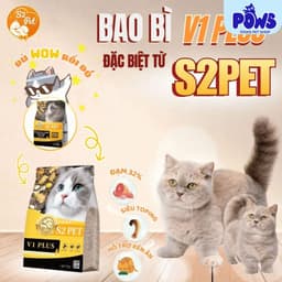 Hạt Cho Mèo S2PET V1, V2, V3  Siêu TOPPING 50% - Kích Thích Thèm Ăn, Phù Hợp Mọi Lứa Tuổi 5