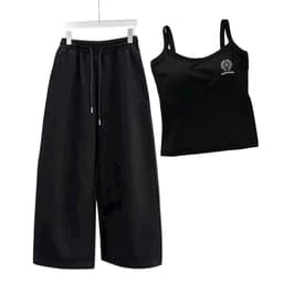 < free size 33 -48kg  > Sét bộ quần dài da cá ống suông + mix áo 2 dây ĐỆM MÚT - chữ THẬP -thoitrang2k 3