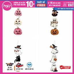 [Hỏa tốc HCM] chất liệu Formex 5mm, nhựa cứng Trang trí Halloween Treo Cửa, Dễ Thương Nhẹ Bí Ngô Ma Trang Trí Hafu House 3