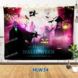 Có 2mx3m Phông Nền Halloween - Tranh vải trang trí Halloween Phông nền In Bạt chụp ảnh Phông checkin Halloween 7