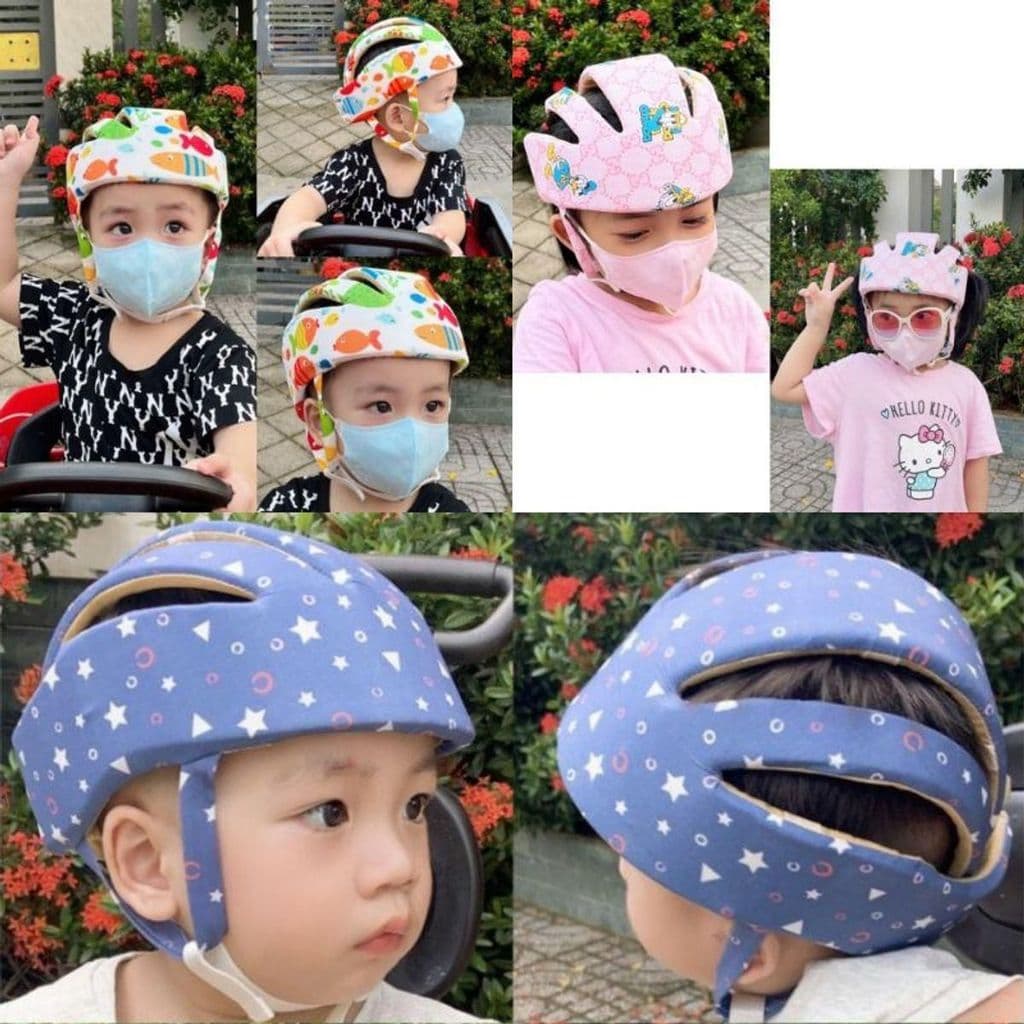 Nón Bảo Vệ Đầu Cho Bé - Mũ Bảo Vệ Đầu Bé Tập Bò, Tập Đi, Tập Ngồi Xe - Nón Bảo Hiểm Bảo Hộ Đầu Bé
