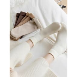 Vớ Nữ Sét 10 Đôi Tất Lót Lông Cổ Cao Sinh Nhiệt Chất Dày Cho Mùa Đông Siêu ấmTông Màu Pastel Trà Sữa [FREESHIP] 7