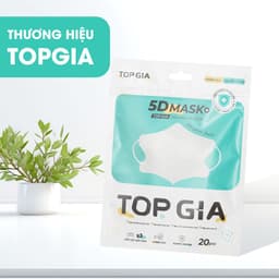 Khẩu Trang 5D TOPGIA Cao Cấp | Form 3D Ôm Mặt, Thoáng Khí, Đeo Thoải Mái, Phù Hợp Nam Nữ 5