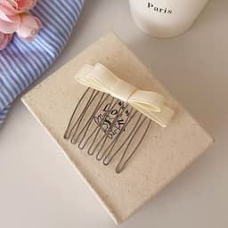 Lược Xước Cài Tóc Mái Đính Nơ Ruy Băng Nhỏ Xinh Xắn 7