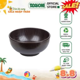 Combo Bát Cơm Vân Gỗ Việt Nhật Chén Ăn Cơm 6856/7/8, Bộ Chén Nhựa Gỗ  Sang Trọng - TADAHOME 1