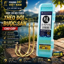 Hộp 20 Bộ Thẻo Đôi Buộc Sẵn Cao Cấp – Lưỡi Có Ngạnh, Chuyên Câu Rô, Diếc, Chép 1