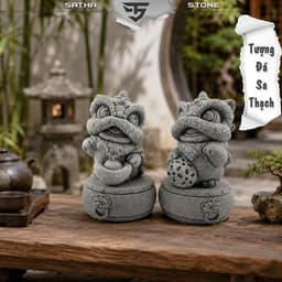 Tượng trống đá sa thạch - trưng bày tiểu cảnh, bán cạn, bonsai, terrarium 4