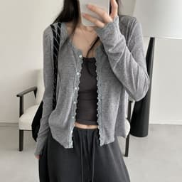 Áo Khoác Cardigan Nữ Mỏng Tay Dài Cài Cúc Viền Ren, Áo Chống Nắng Đi Học Đi Chơi Ulzzang Hàn Quốc Hot Trend 4