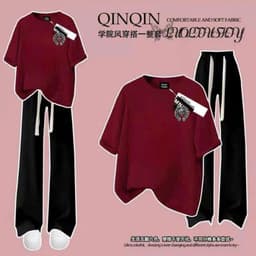 [ MỞ BÁN GIẢM 60% ] sét bộ đồ quần dài dây to đen+ mix áo phông form rộng NƠ DÚM thêu -thu009 9