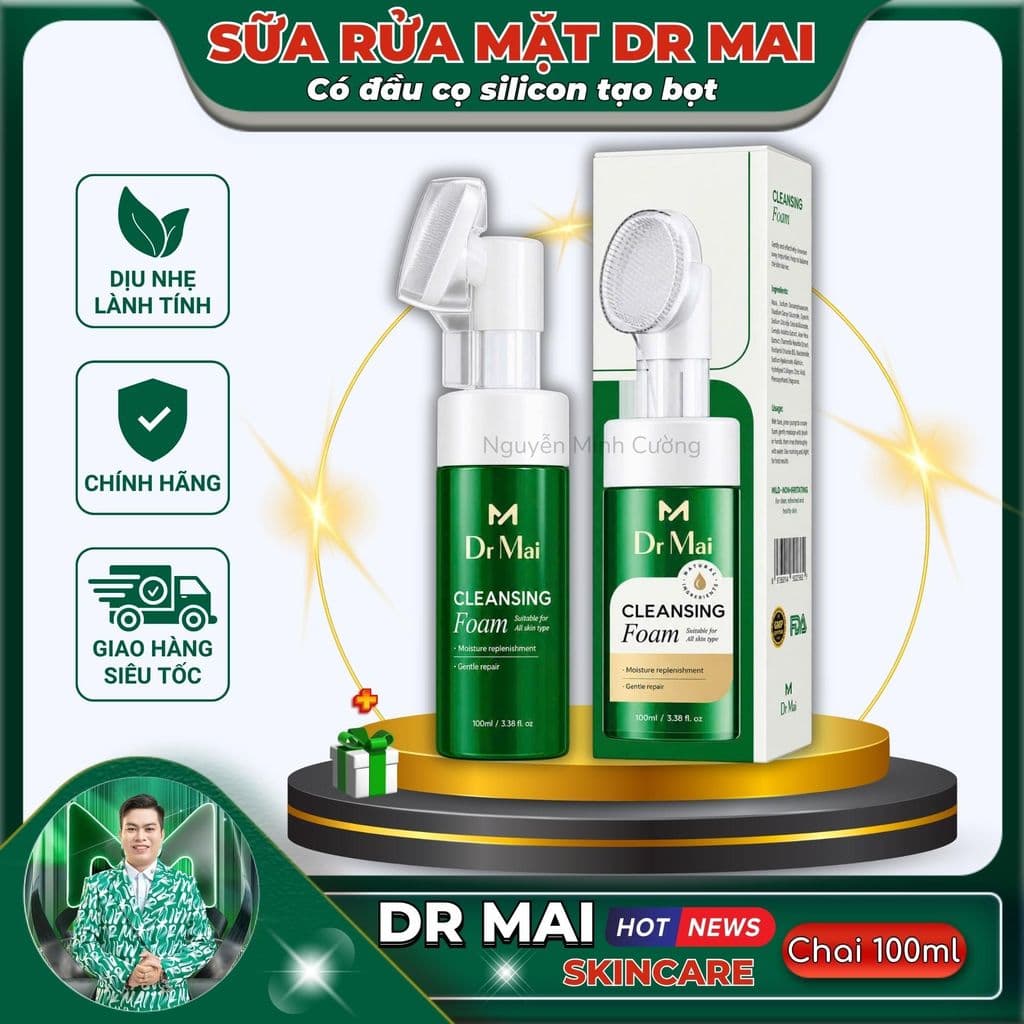 Sữa rửa mặt tạo bọt làm sạch dịu da Dr Mai Cleansing Foam