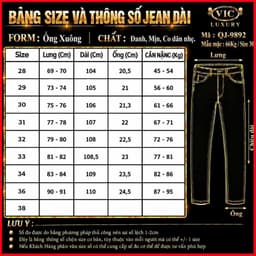 JEAN NAM GUANGZHOU,CHẤT JEAN BỀN ĐẸP,KIỂU DÁNG THỜI TRANG,PHÙ HỢP NHIỀU PHONG CÁCH QJ-9892 VIC 9