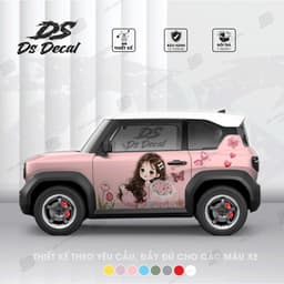 [ TẶNG GẠT DÁN] Tem xe VF3 - Ds Decal - Tem xe VF3 cho nữ - Tem trang trí ngoại thất chống nước, bền màu (1 bộ 2 bên) 6