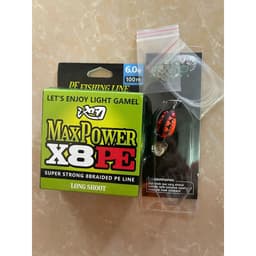 Combo Dây Dù PE X8 MAX POWER 100M + Mồi Chado Sấm Sét – Tặng 2m Leader + Khóa Link 5