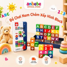 Đồ Chơi Nam Châm Xếp Hình Block Chữ Cái Và Chữ Số 40 Chi Tiết Kèm Hộp Thiếc – Bộ Đồ Chơi Giáo Dục STEM Thông Minh Cho Bé 1