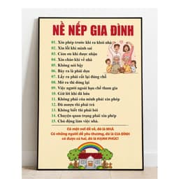 20+ Mẫu Tranh Nội Quy, Nề Nếp Gia Đình - Tranh Canvas Trang Trí Trong nhà, Phòng Khách, Góc học tập 5