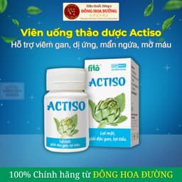 Viên uống Actio Actiso (Chai 40 viên) Hỗ trợ giải độc gan, lợi mật, lợi tiểu, tăng cường chức năng gan, thanh nhiệt 1