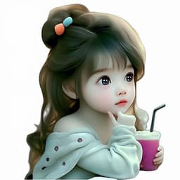 Decal Dán Xe Hơi Chibi Bé Gái Chống Thấm Nước - Tem Trang Trí Dễ Thương Cho Vali 5