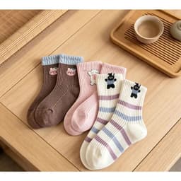 Set 10 Đôi Tất Trẻ Em Với Thiết Kế Dễ Thương Phù Hợp Cho Trẻ 1-4, 4-8, 8-12 Tuổi 7