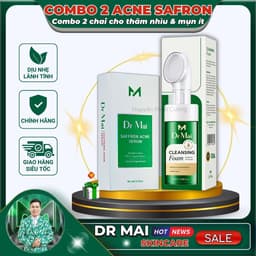 Combo hỗ trợ chăm sóc da mụn, thâm, cân bằng dầu thừa Sữa rửa mặt và Serum Dr Mai 2