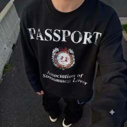 Áo Thun Tay Dài STRESSMAMA PASSPORT logo phông cotton nasa in 5D longtee boxy dáng rộng nam nữ LONGSLEEVE AM121 2