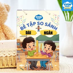 Thẻ Flash EVON BABY dạy bé tập nói - Bé tập so sánh - DÀI NGẮN 1