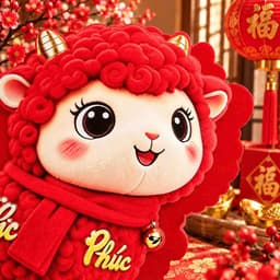 Bộ 2 dây treo trang trí Tết 2027 hình dê Phúc Tài may mắn câu đối chúc mừng năm mới treo cửa đón xuân gdgs66 4