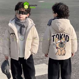 [12-37KG] Áo Khoác Lông Cừu Cho Bé Trai Bé Gái KIMCHIBABY Dày Dặn Giữ Ấm Chống Gió Họa Tiết Hoạt Hình Đáng Yêu AK602 9