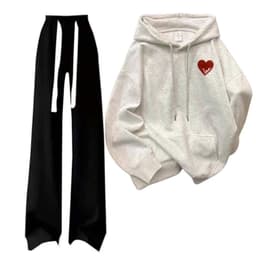 Sét bộ thu đông Quần dài ống rộng dây bản to màu đen +  áo HOODIE xám tiêu-cờ mỹ 4