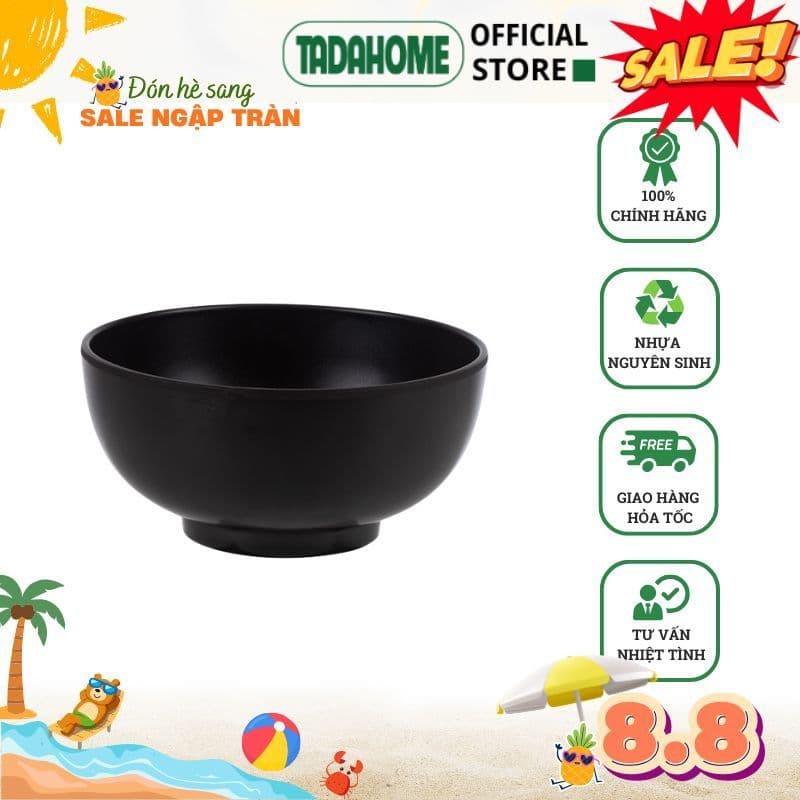 Combo Bát Tròn Trơn Việt Nhật Chén Ăn Cơm Nhựa 6891/2/3, Bộ Chén Đựng Cơm Canh Cao Cấp - TADAHOME