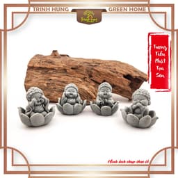 Bộ tượng tiểu phật tứ không tọa sen đá sa thạch ST.PVN2684 - Tượng deco, trang trí tiểu cảnh, bán cạn, terrarium 7