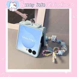 [CÓ SẴN] Ốp Z FLIP 8 - Z FLIP 7 - Z FLIP6 - FLIP5 5G charm nơ đá kèm dây hạt vẽ nơ dễ thương và thanh bảo vệ bản lề 1