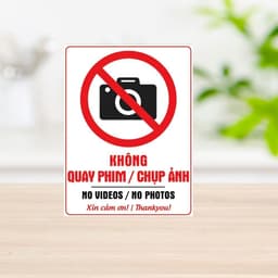 [Hỏa Tốc] Decal Dán "Không Quay Phim / Chụp Ảnh - No Videos / No Photos" Chống Thấm Nước, Bền Đẹp 7