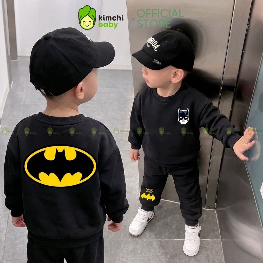 [10-29kg] Bộ Nỉ 2 Da Cao Cấp Cho Bé Trai Dày Mịn Ấm  Mặc Thu Đông  KIMCHIBABY Họa Tiết Siêu Anh Hùng Người Nhện BN601