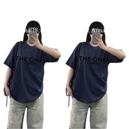 (  Áo Thun MỎNG )  Áo Thun Cotton Form Oversize Unisex Nam Nữ Đơn Giản Basic Mặc Hằng Ngày chữ THE ONE 6