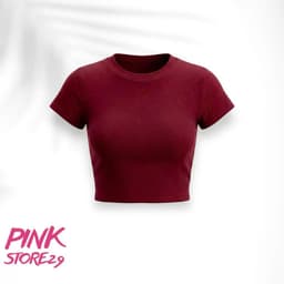 ( Free size 28 - 43kg ) Áo Croptop Nữ Cổ Tròn Tay Ngắn Kiểu Dáng Basic  -áo croptop trơn. 6