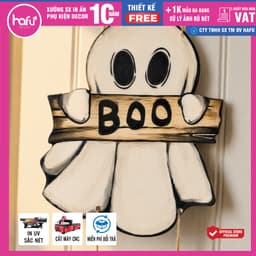 [Hỏa tốc HCM] chất liệu Formex 5mm, nhựa cứng Trang trí Halloween Treo Cửa, Dễ Thương Nhẹ Bí Ngô Ma Trang Trí Hafu House 8