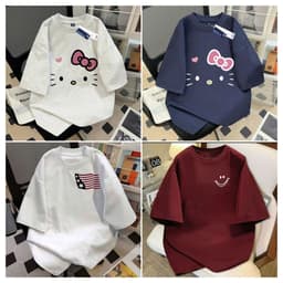 < Deal Mở Bán > Áo thun nữ tay lỡ in hình SHIN CÚN chất cotton su form rộng siêu hot tổng hợp 1
