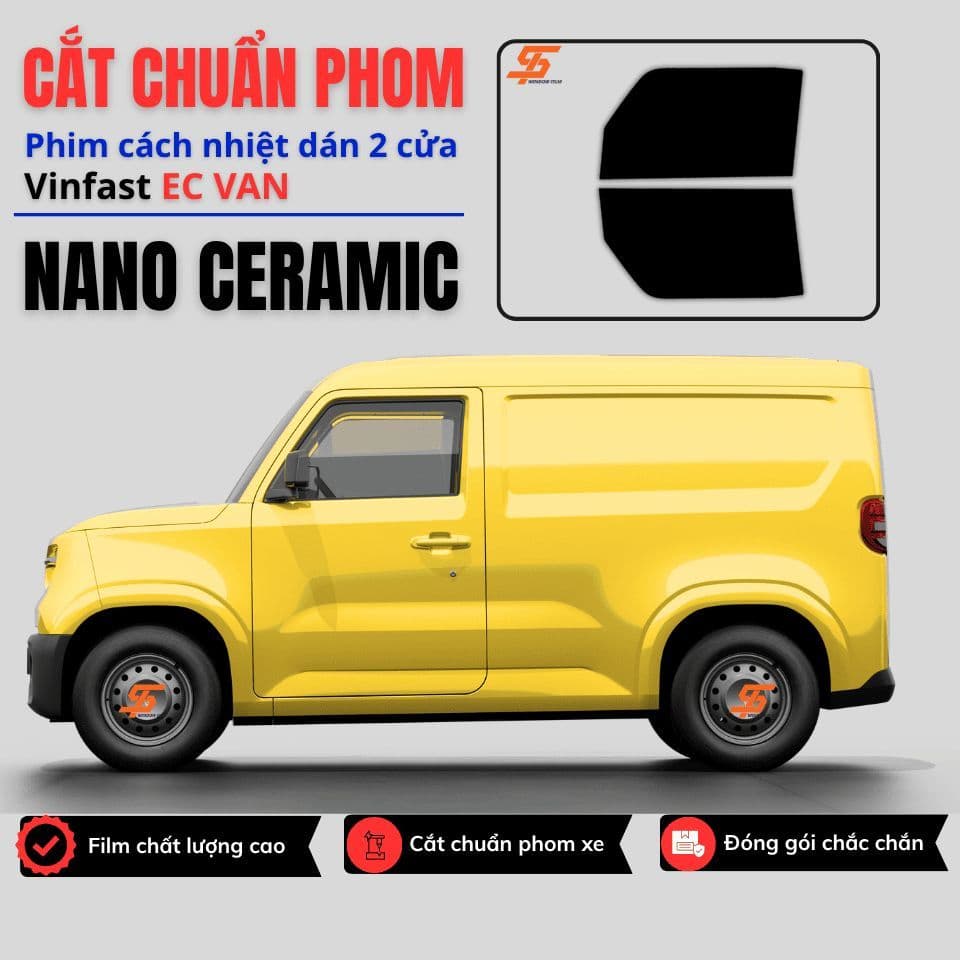 Phim Cách Nhiệt Nano Ceramic Cắt Chuẩn Phom 2 Cửa Vinfast EC VAN Cản 99% UV Dễ Dàng Tự Dán Tại Nhà Không Cần Lấy Phom