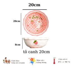Bộ Bát Đĩa gốm sứ họa tiết Thỏ Hồng LUCKY - DỄ THƯƠNG DÀY DẶN 8