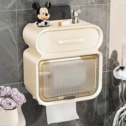 VINBEO Hộp Đựng Giấy Vệ Sinh 2 Tầng , Hộp Đựng Giấy Hộp Giấy Vệ Sinh Có Kệ Để Điện Thoại ANHI002 4
