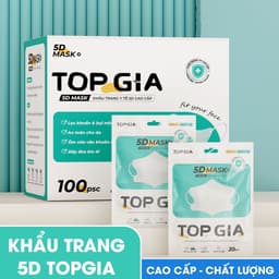 Khẩu Trang 5D TOPGIA Cao Cấp | Form 3D Ôm Mặt, Thoáng Khí, Đeo Thoải Mái, Phù Hợp Nam Nữ 3